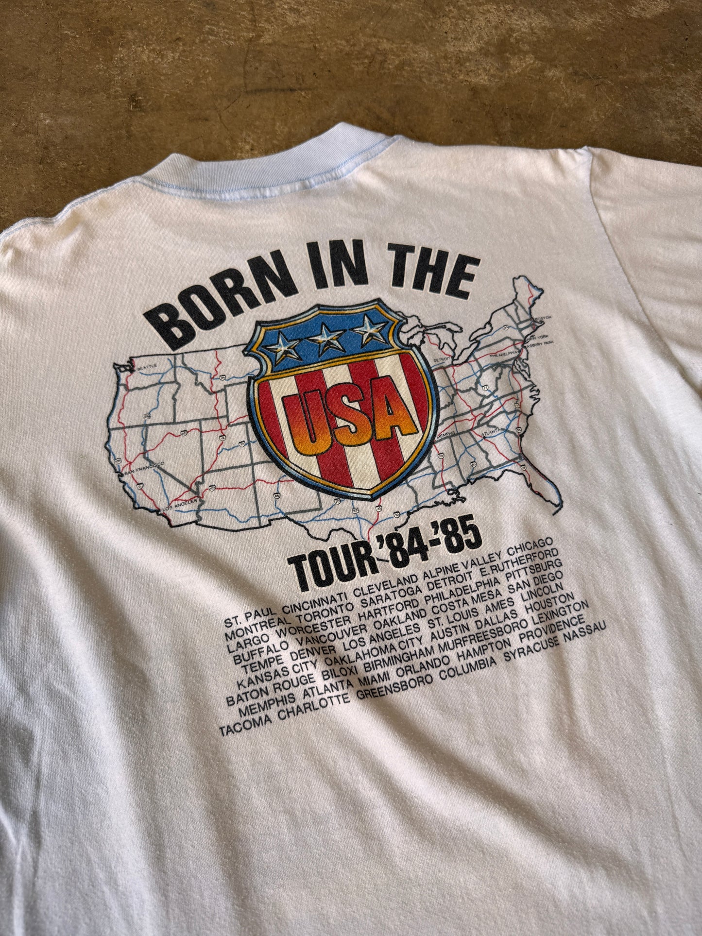 Bruce Springsteen 84-85 Bleached Pink Cadillac T-Shirt