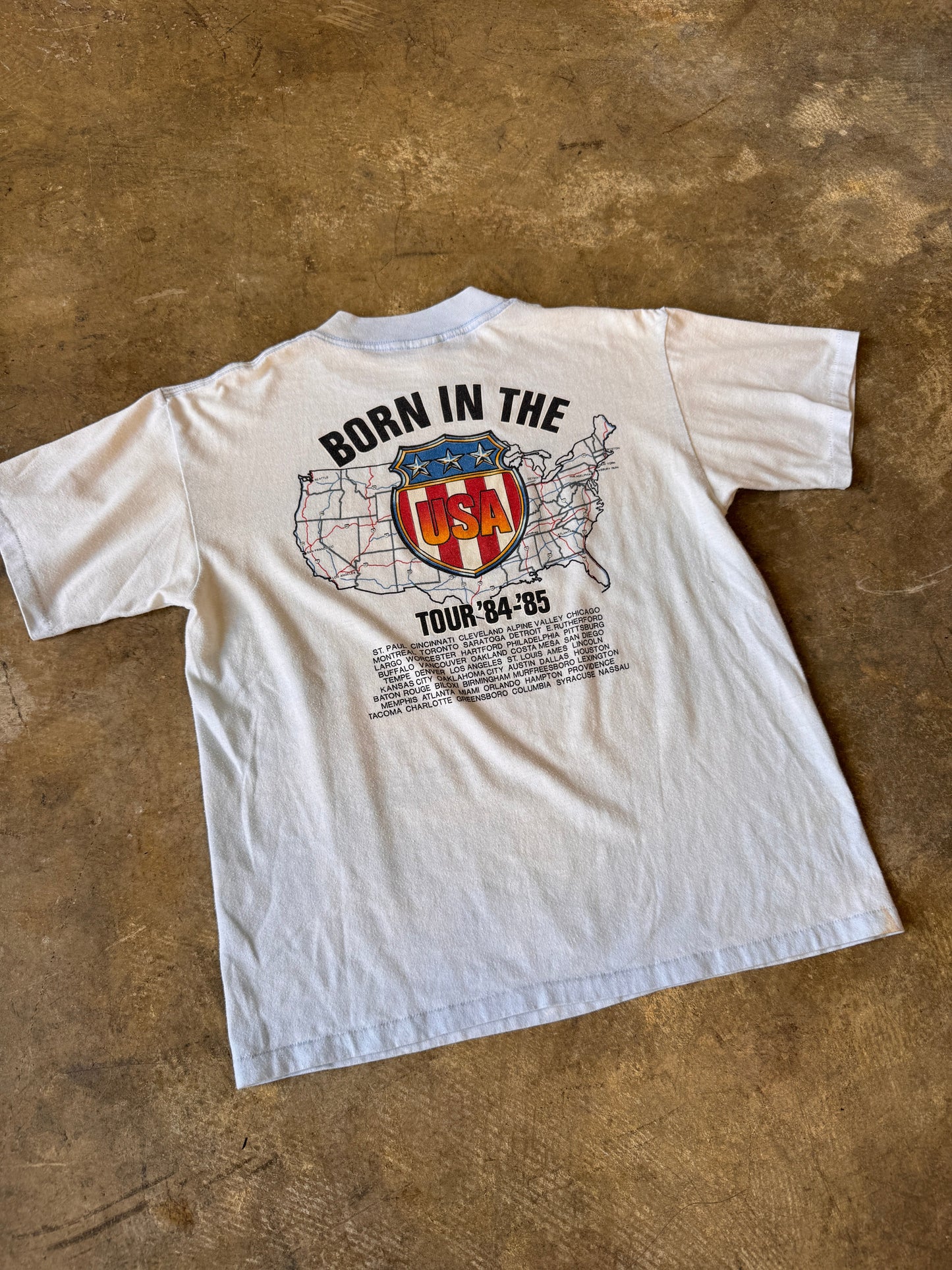 Bruce Springsteen 84-85 Bleached Pink Cadillac T-Shirt