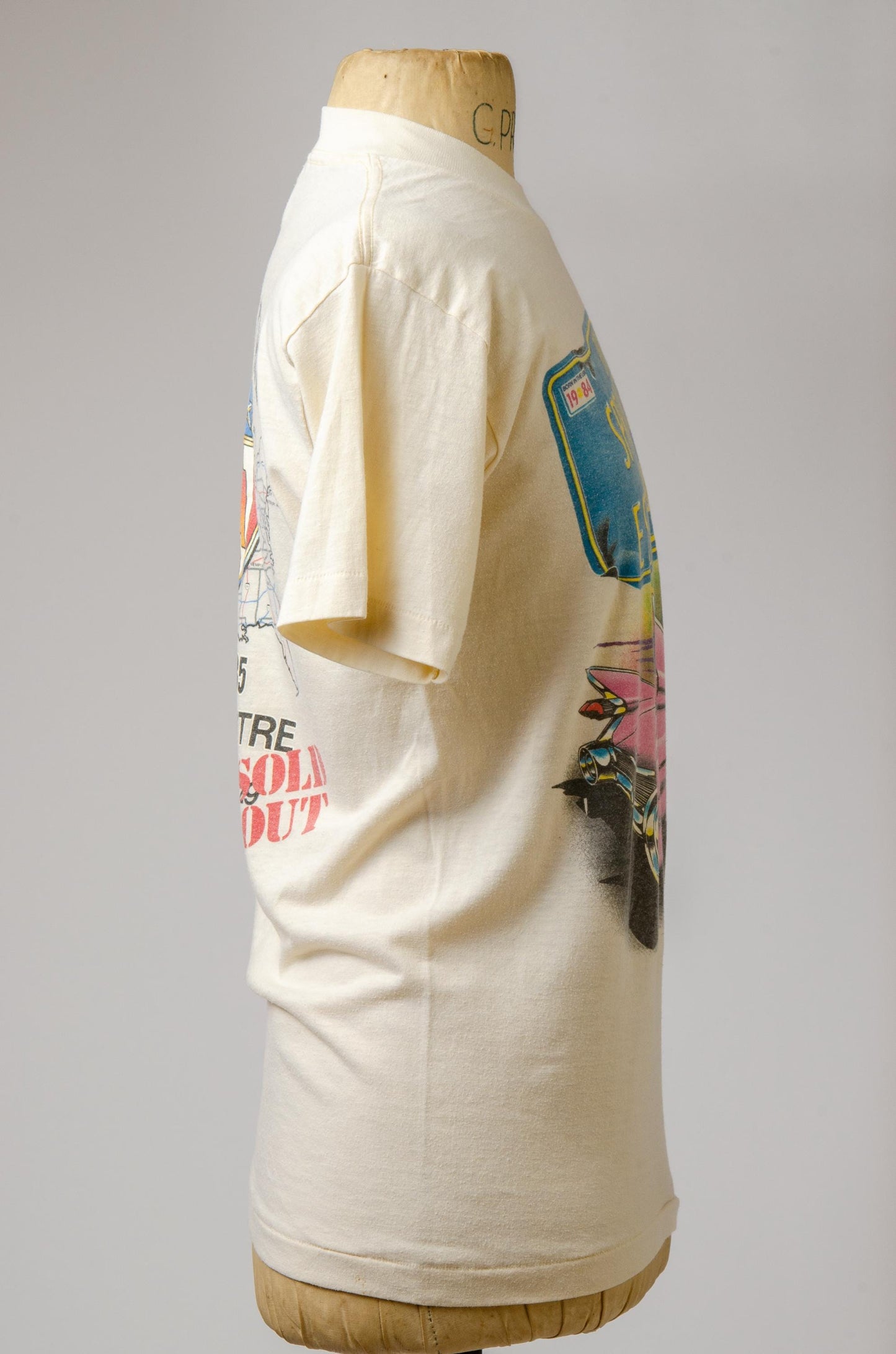 1984 Bruce Springsteen Front and Back Print T Shirt by Roslyn Trading